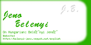 jeno belenyi business card